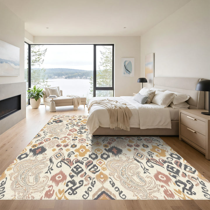Earthy Boho Paisley Medallion Mix Rug