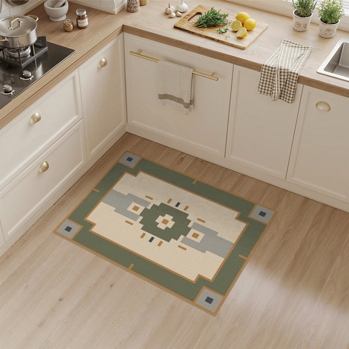 Green Geometric Area Rug