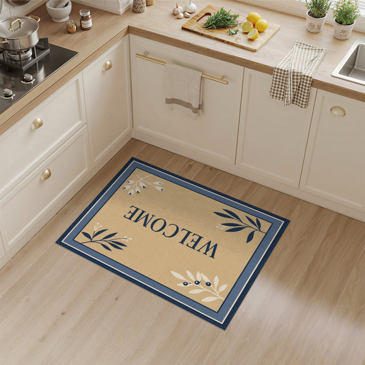 Beige Welcome Botanical Area Rug