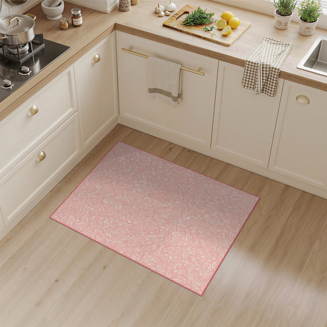 Geometric Modern Pink Geometric Washable Area Rug