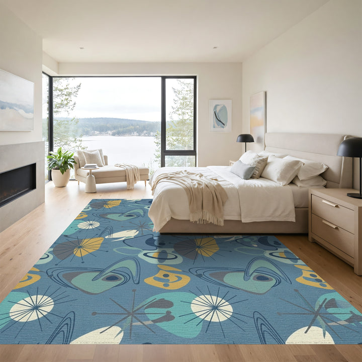 Atomic Mid Century Starburst Shapes Rug