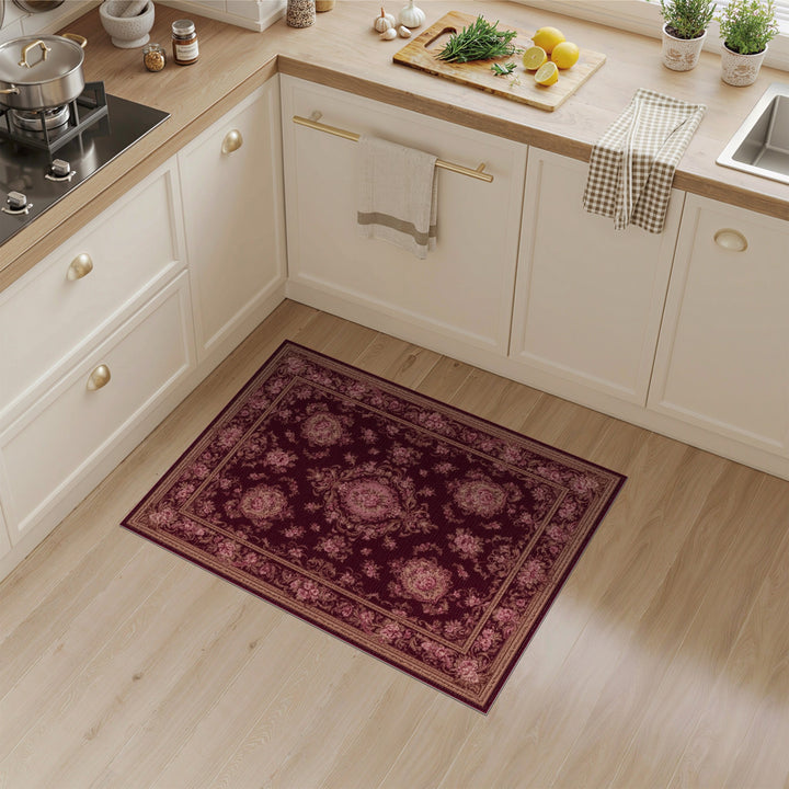 Traditional Persian Rich Red Persian Floral Medallion Area Rug