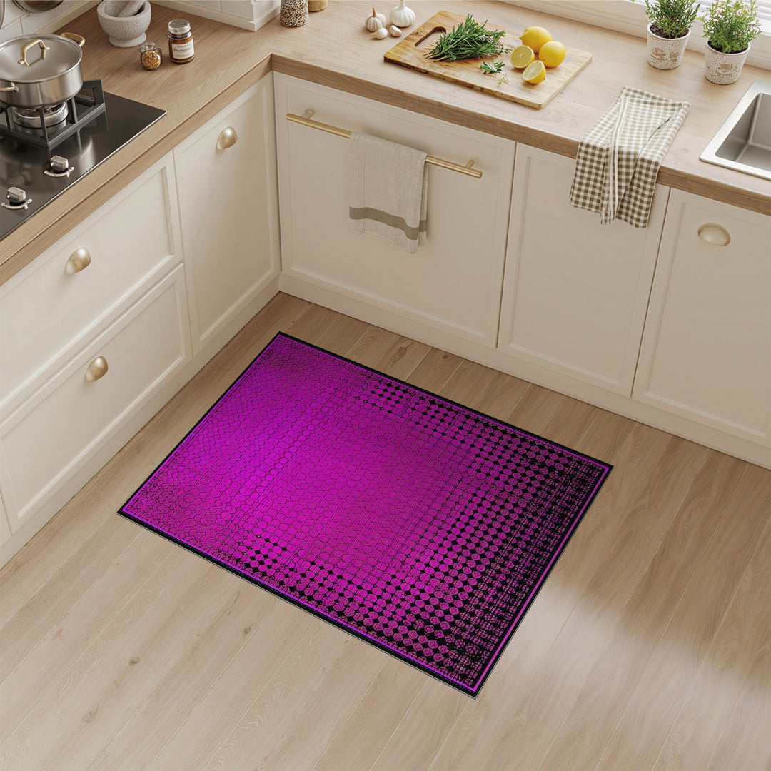 Pink Hexagon Geometric Area Rug