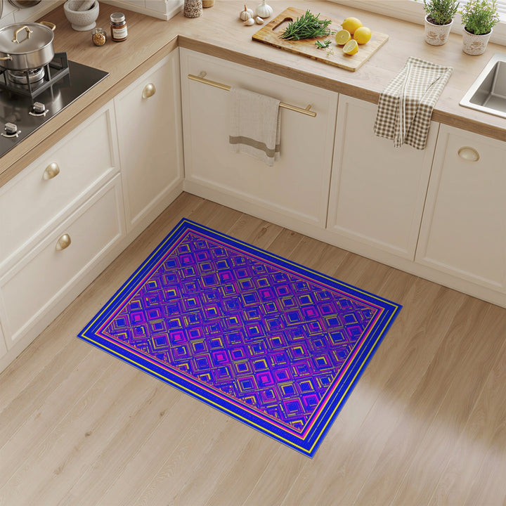 Vibrant Neon Geometric Area Rug