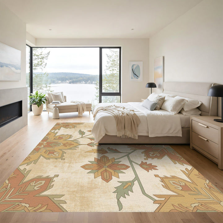 Heritage Floral Medallion Earth Tones Rug