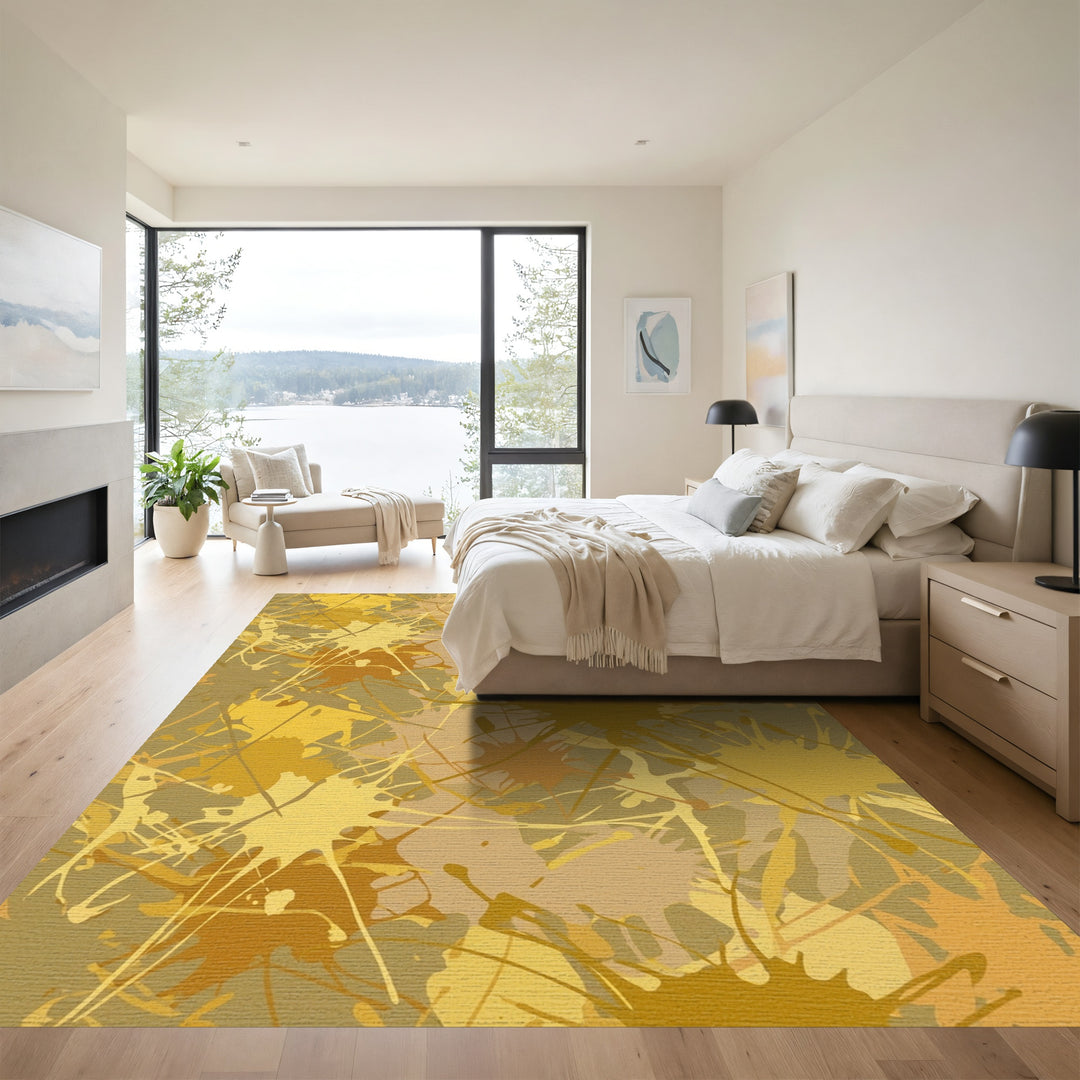 Earthy Tone Splatter Splash Texture Rug