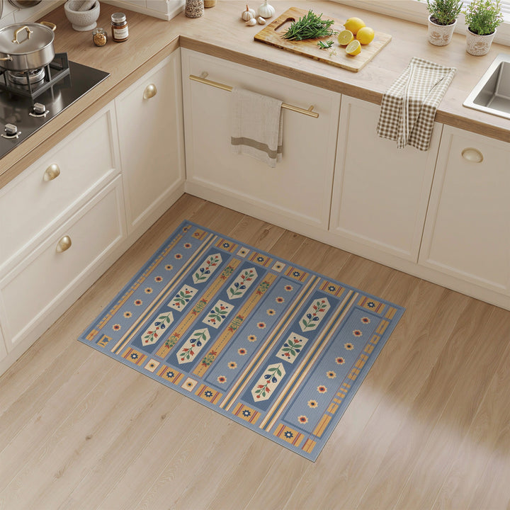 Blue Floral Heritage Area Rug