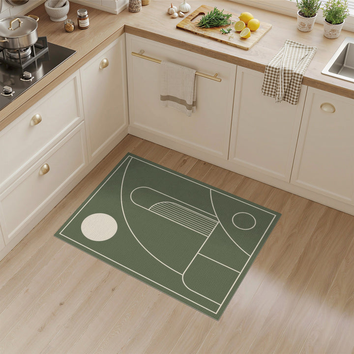 Arch Green Geometric Arch Area Rug