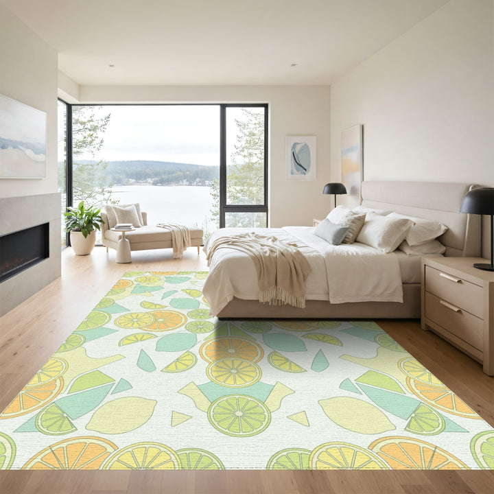 Citrus Slices Mandala Geometric Rug