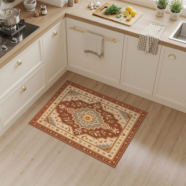 Red Southwestern Medallion Area Rug