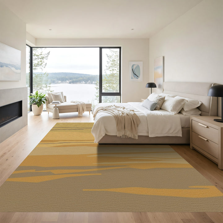 Earthy Tone Abstract Layered Plains Rug