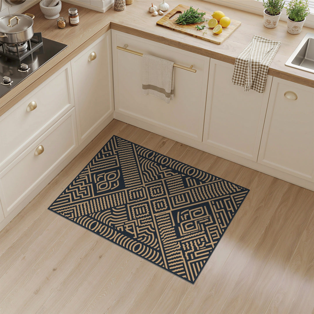 Brown and Tan Geometric Modern Area Rug