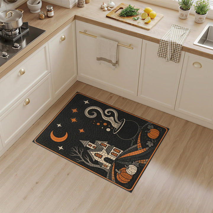 Mosaic Halloween Cauldron Area Rug
