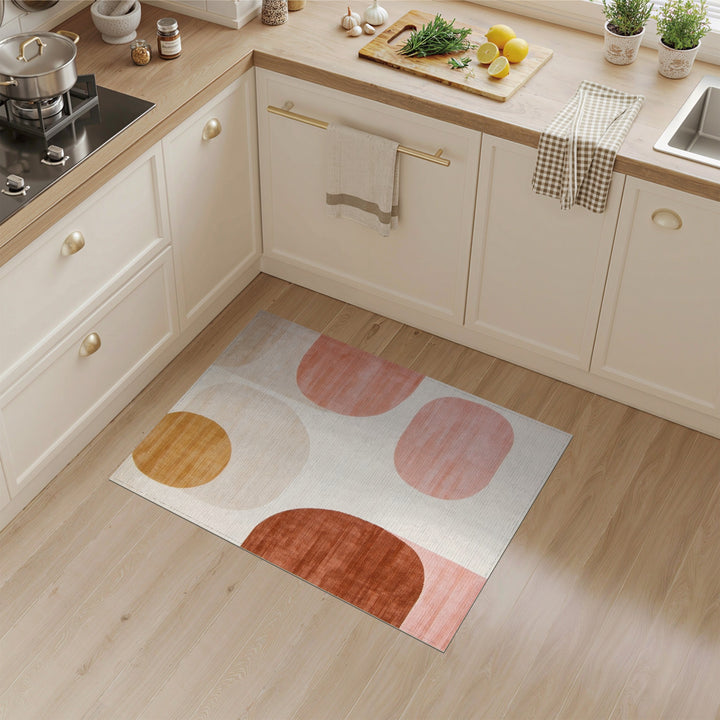 Abstract Brown Shapes Area Rug