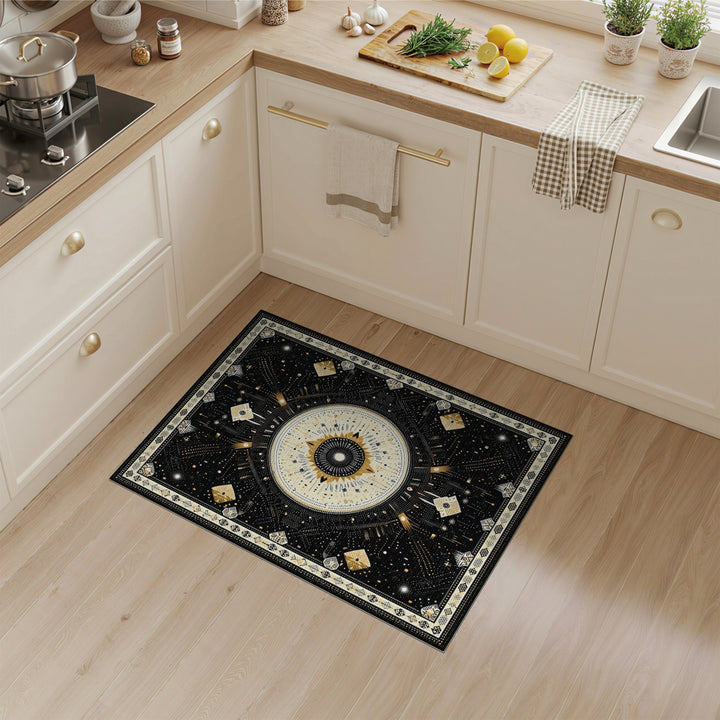 Gold Celestial Mandala Area Rug