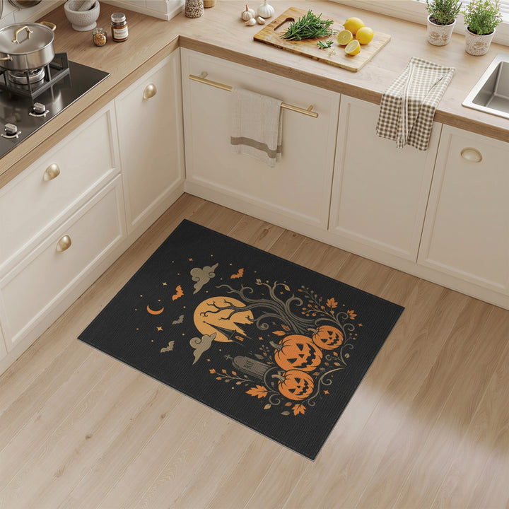 Halloween Pumpkin Moon Area Rug