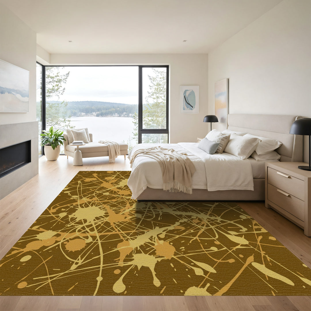 Earthy Splatter Abstract Splash Rug
