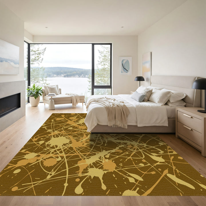 Earthy Splatter Abstract Splash Rug