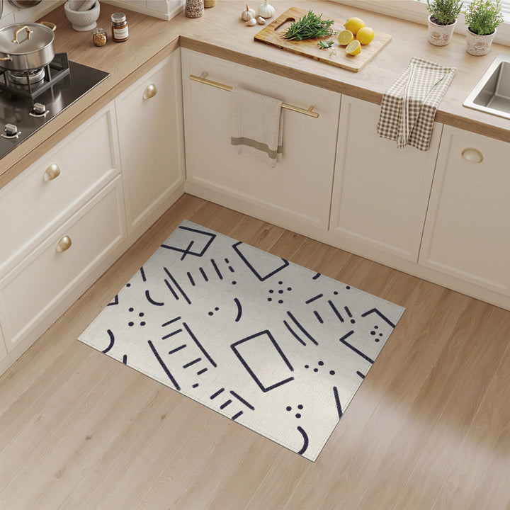 Black White Geometric Area Rug