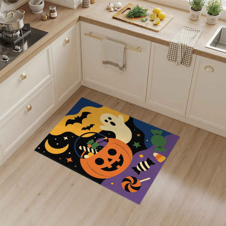 Halloween Pumpkin Ghost Kids Area Rug