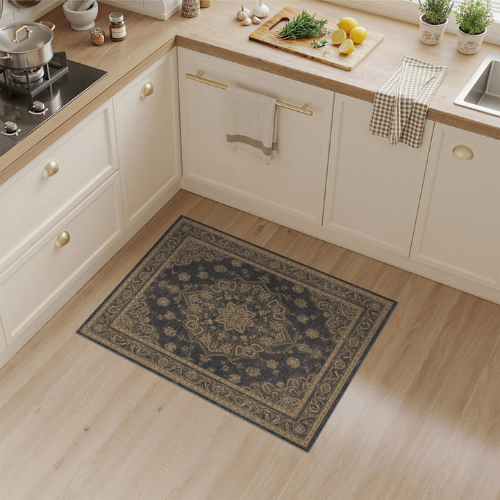 Grey Traditional Persian Medallion Rug