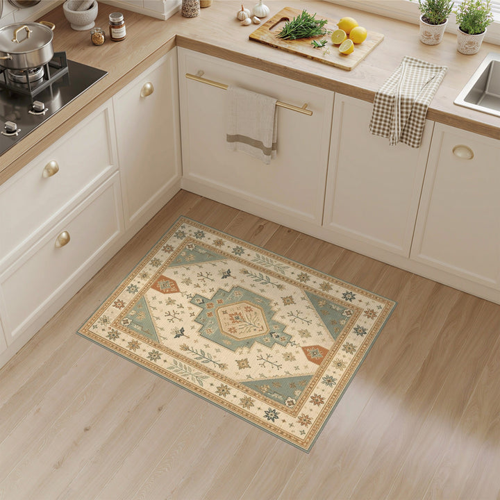 Beige and Neutral Heritage Tribal Beige Area Rug