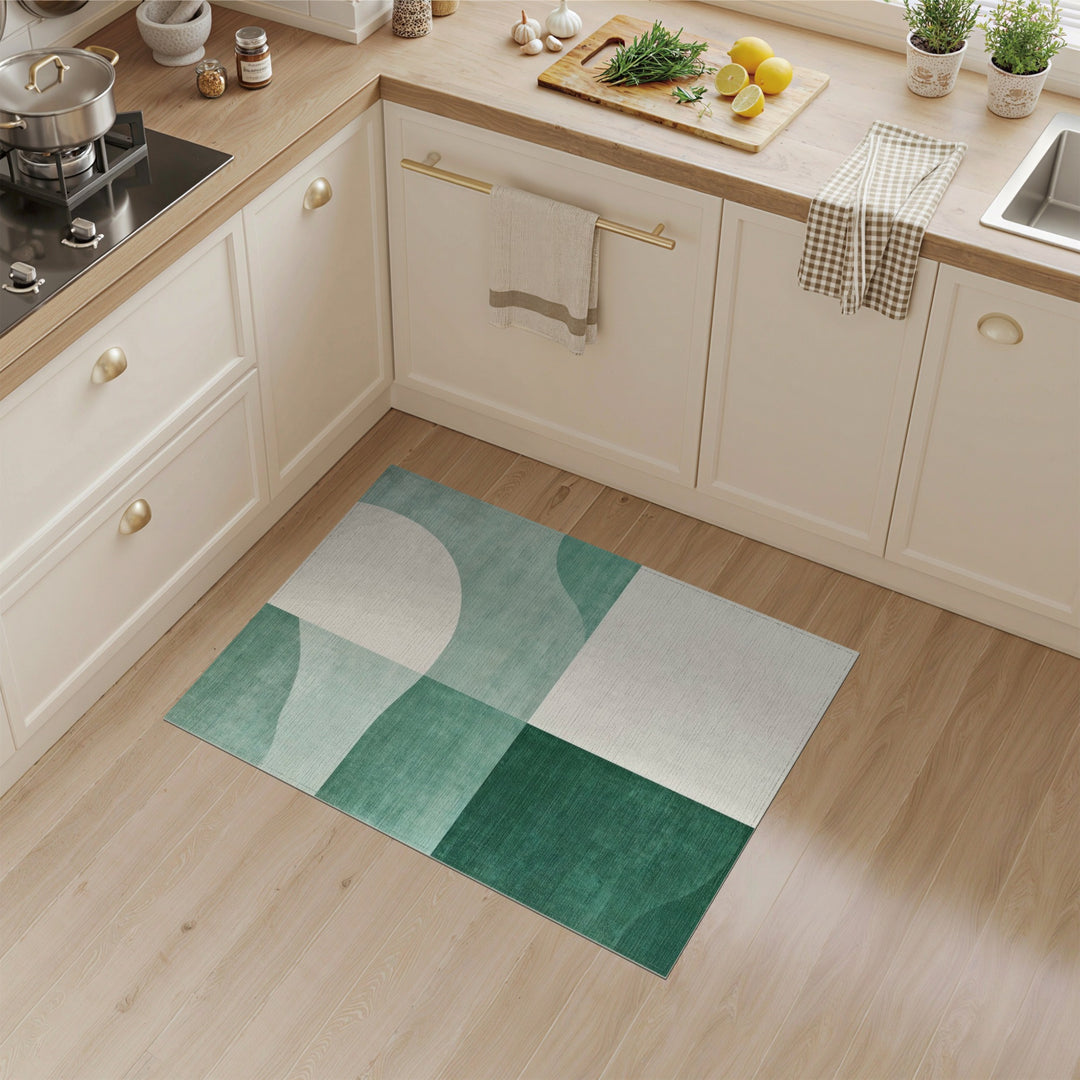 Wave Abstract Area Green Abstract Wave Area Rug