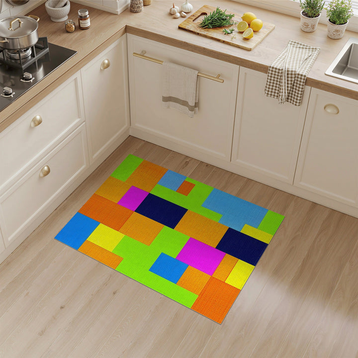 Vibrant Multi-color and Patterns Vibrant Geometric Color Block Area Rug