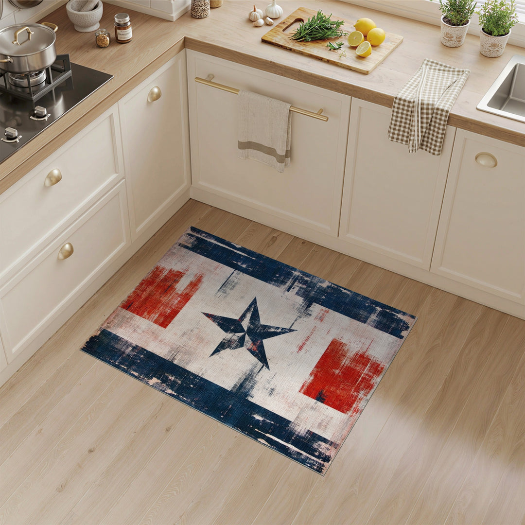 Distressed Star Area Rug