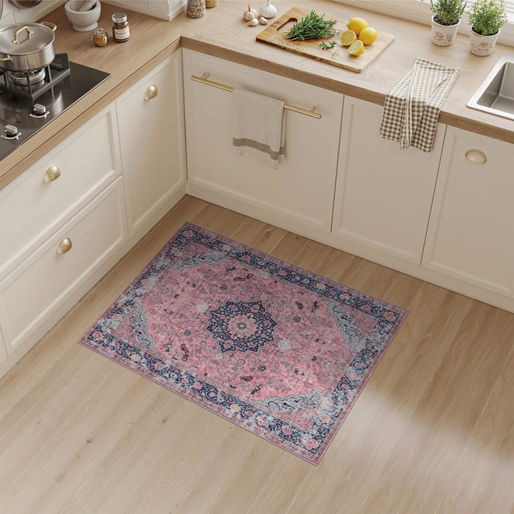 Floral Medallion Pink Persian Floral Medallion Area Rug
