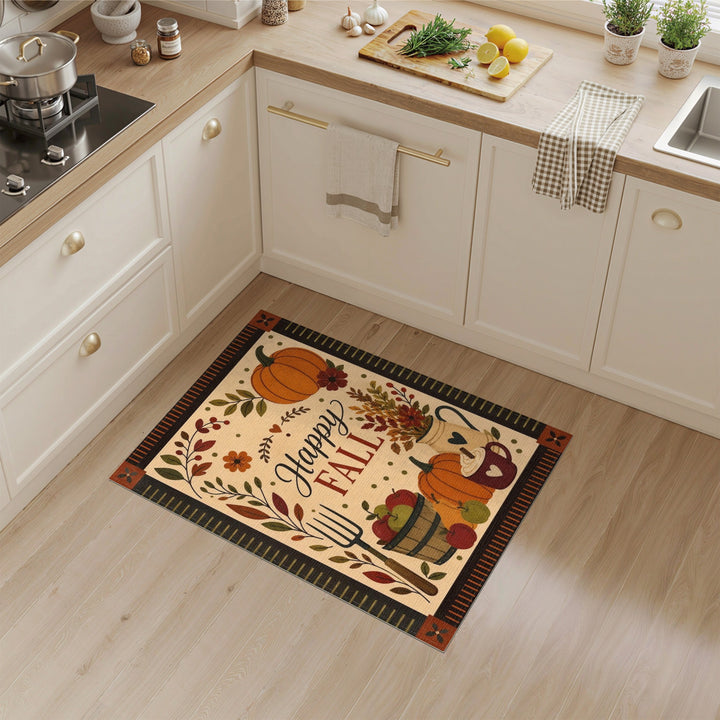 Happy Fall Pumpkin Harvest Area Rug