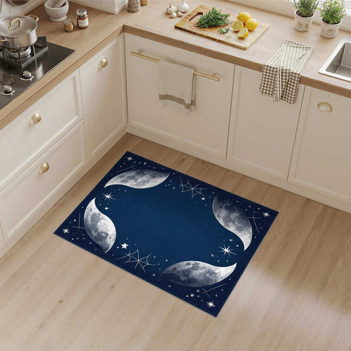 Crescent Moons Celestial Area Rug