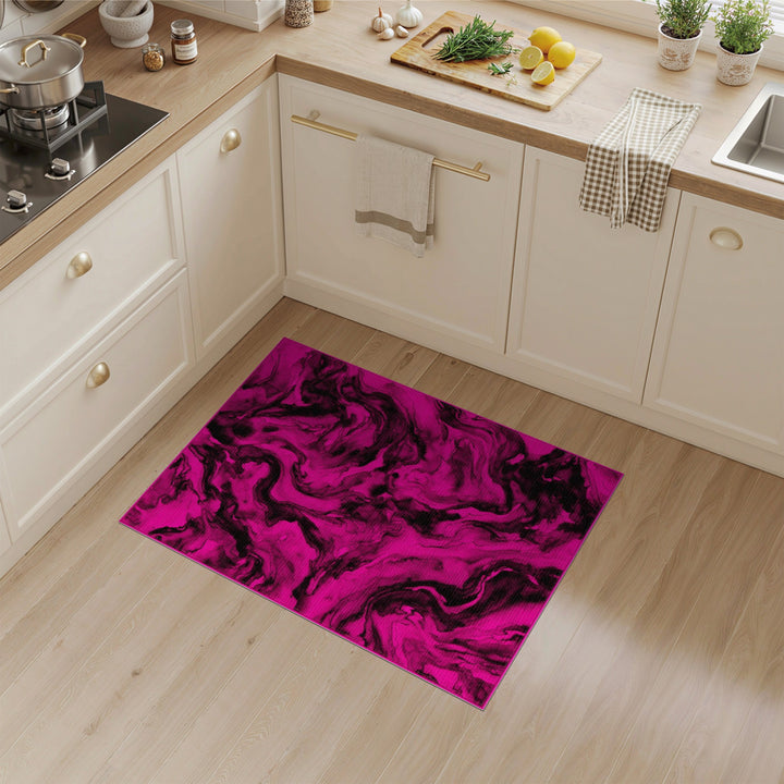 Pink Ink Swirl Abstract Area Rug