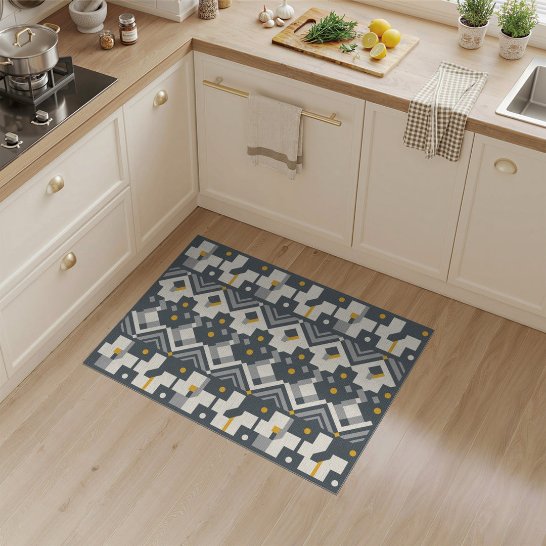 Grey Geometric Area Rug