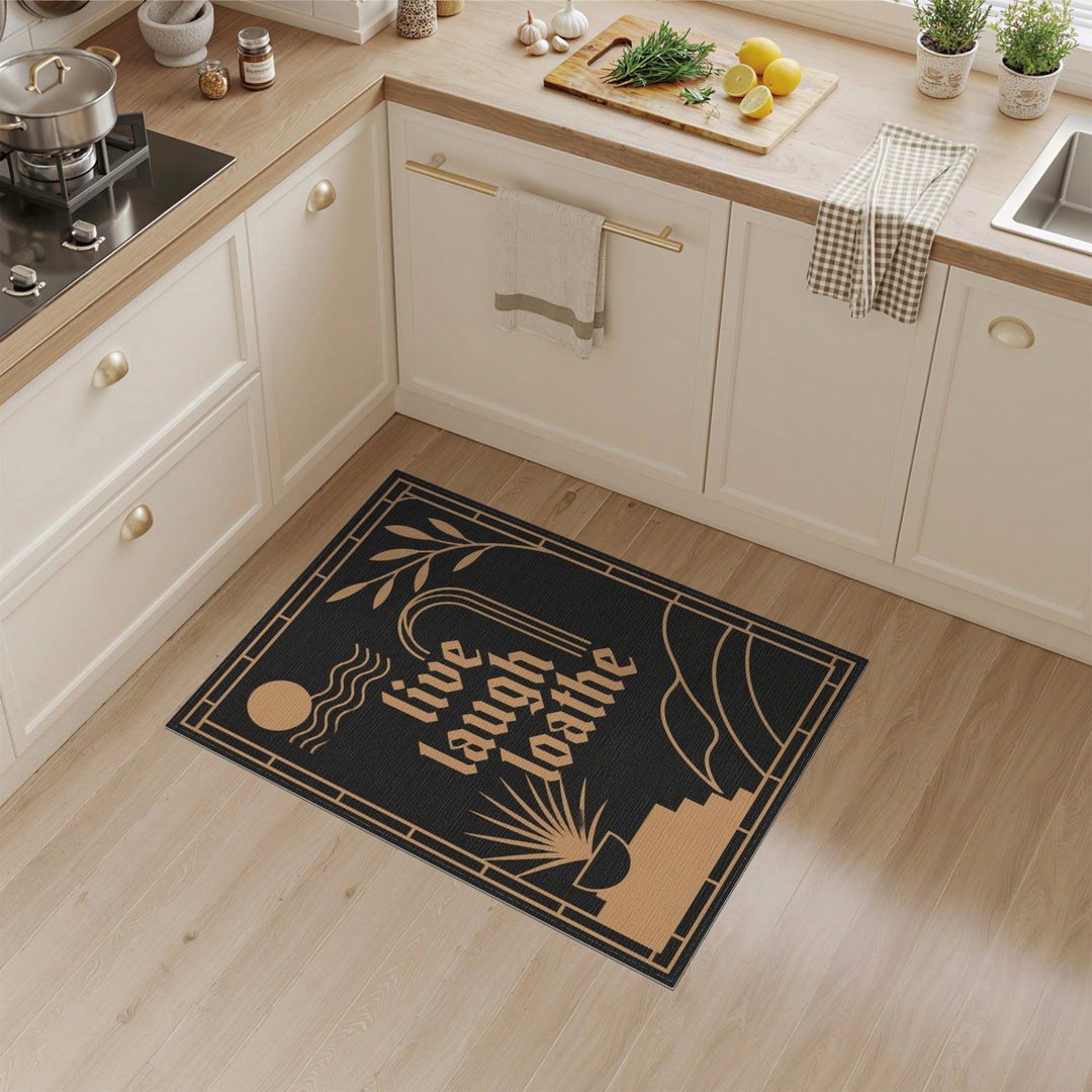 Live Laugh Loathe Geometric Area Rug