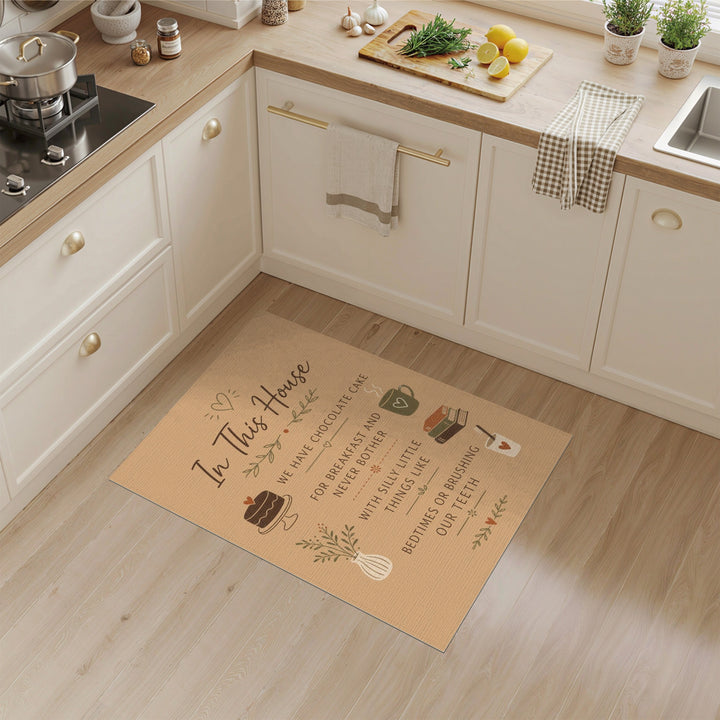 In This House Chocolate Cake Area Rug
