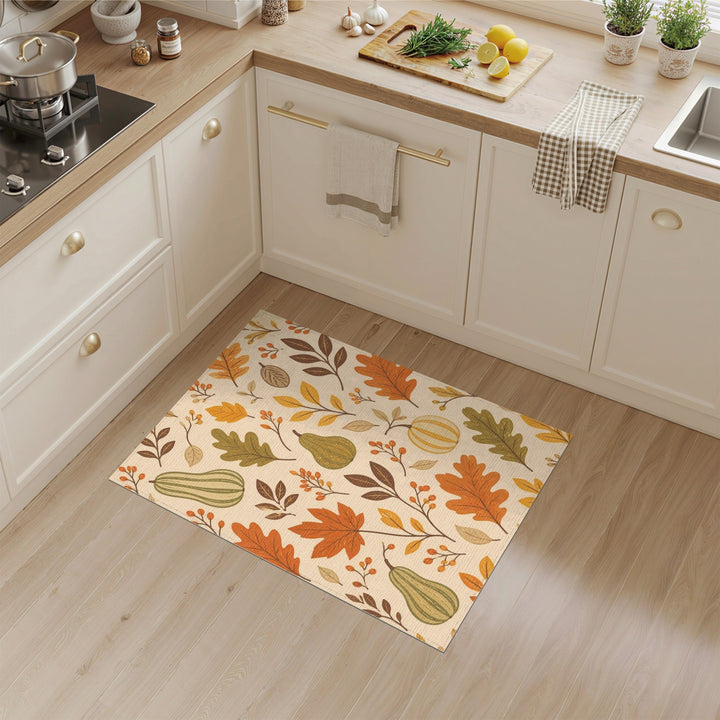 Orange Fall Harvest Pumpkin Area Rug