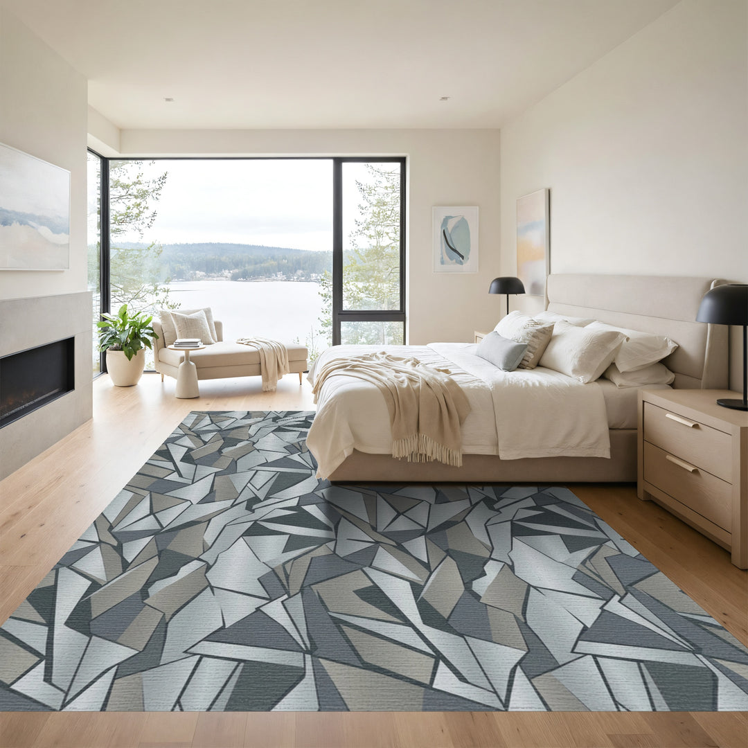 Cracked Ice Geo Abstract Rug