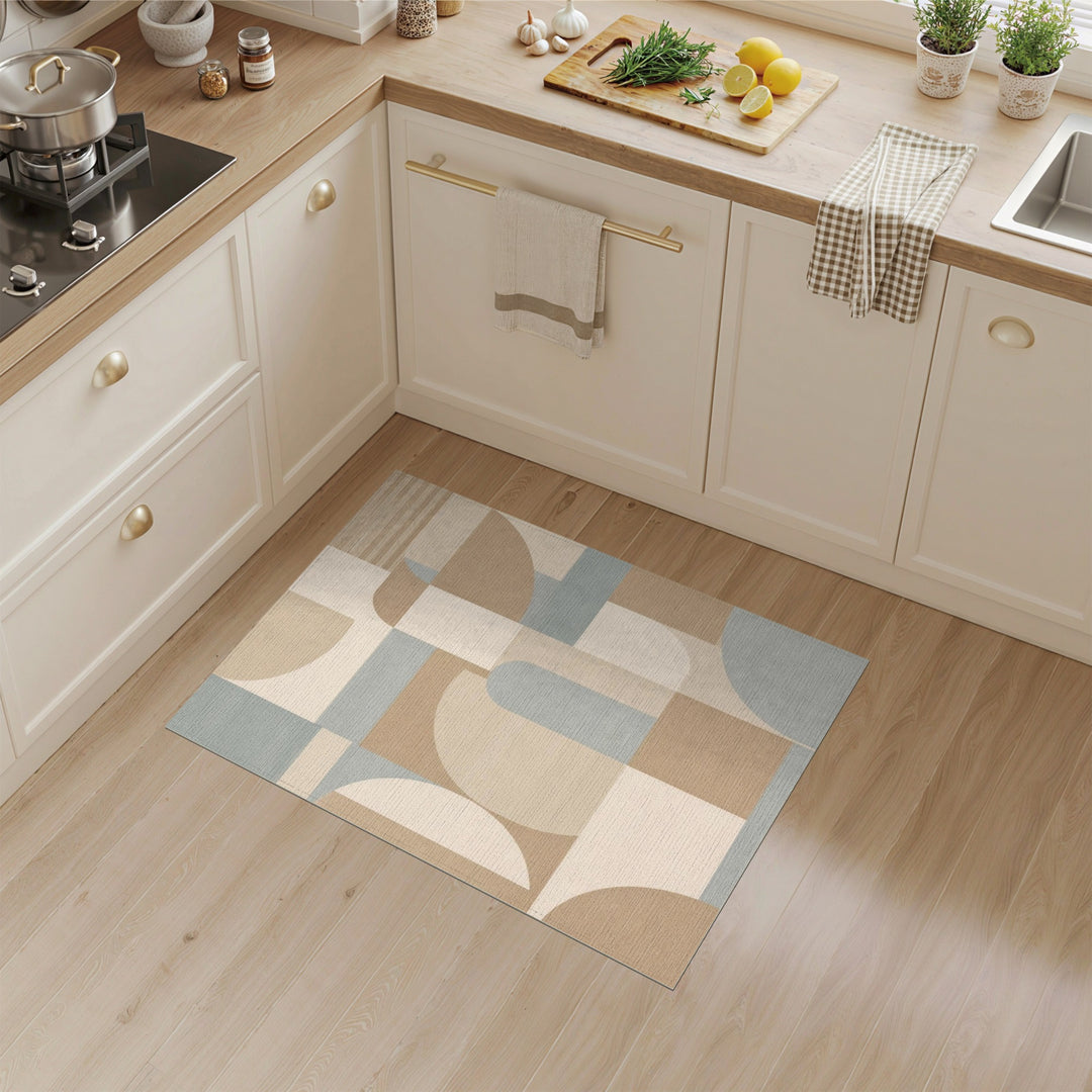 Contemporary Beige Geometric Area Rug