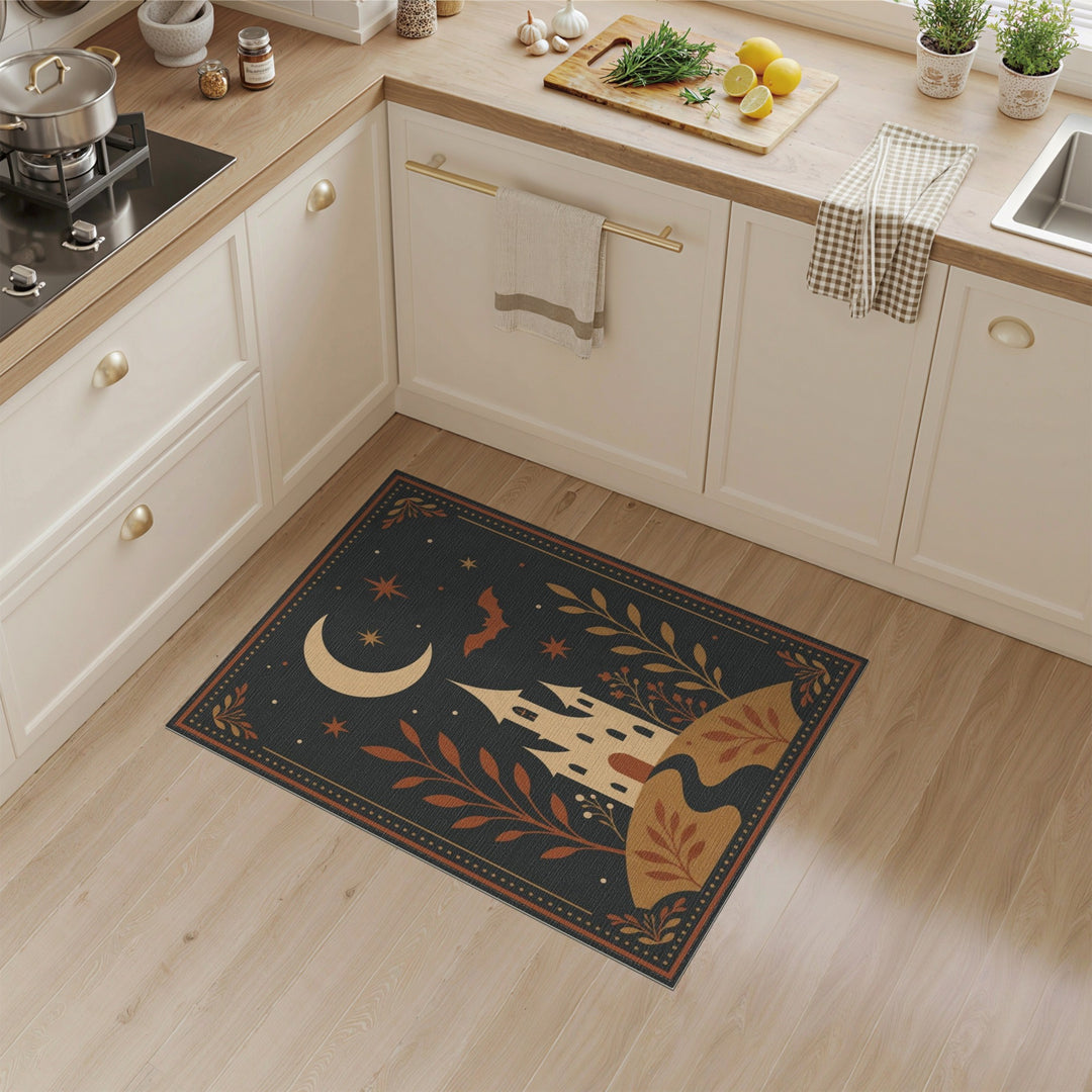 Moonlit Castle Bat Area Rug