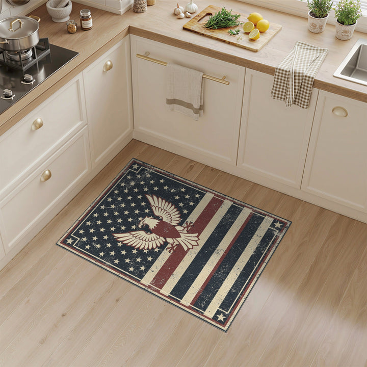 Multi-color and Patterns Distressed Eagle Flag Area Rug