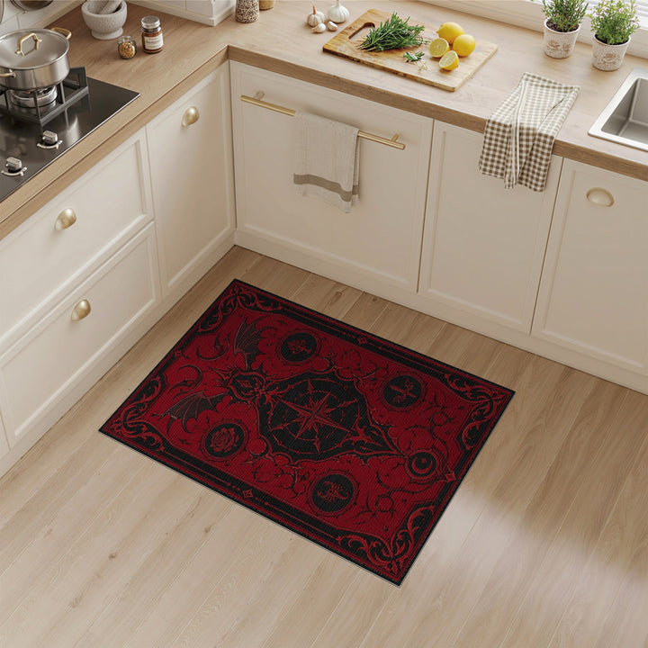 Red Mystical Medallion Heritage Area Rug