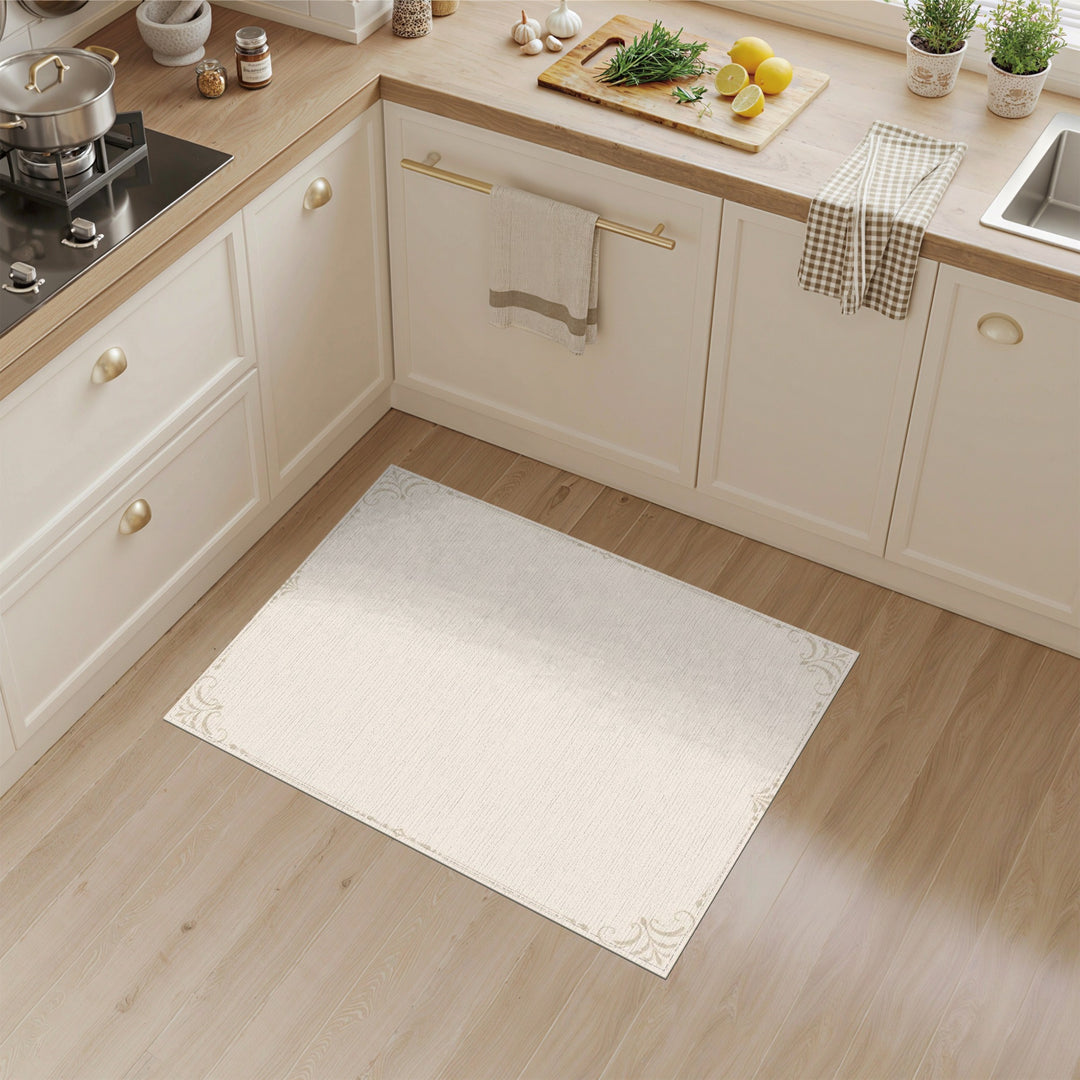 Beige Floral Vintage Area Rug