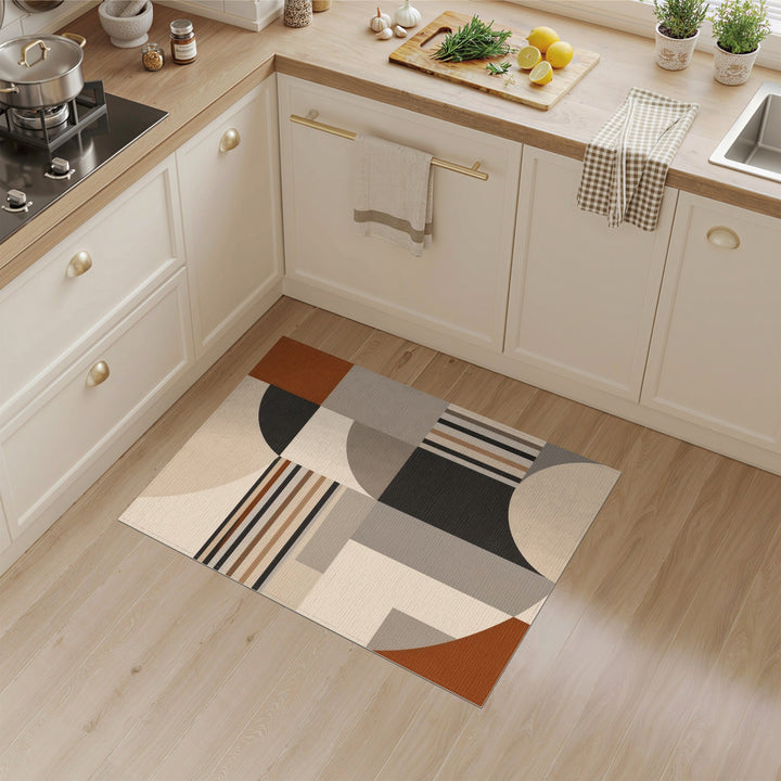 Geometric Modern Brown Tan Brown and Tan Area Rug