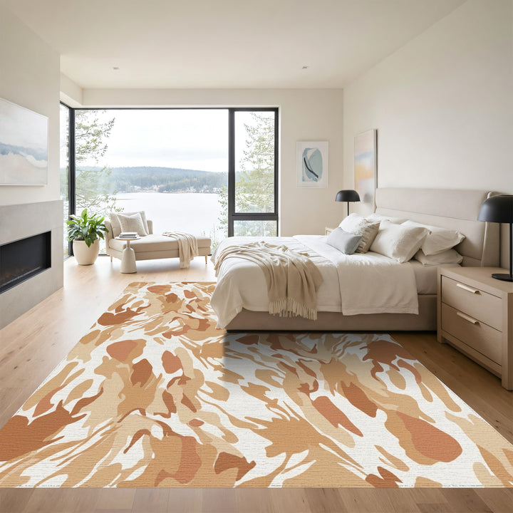 Earthy Tone Abstract Splatter Rug