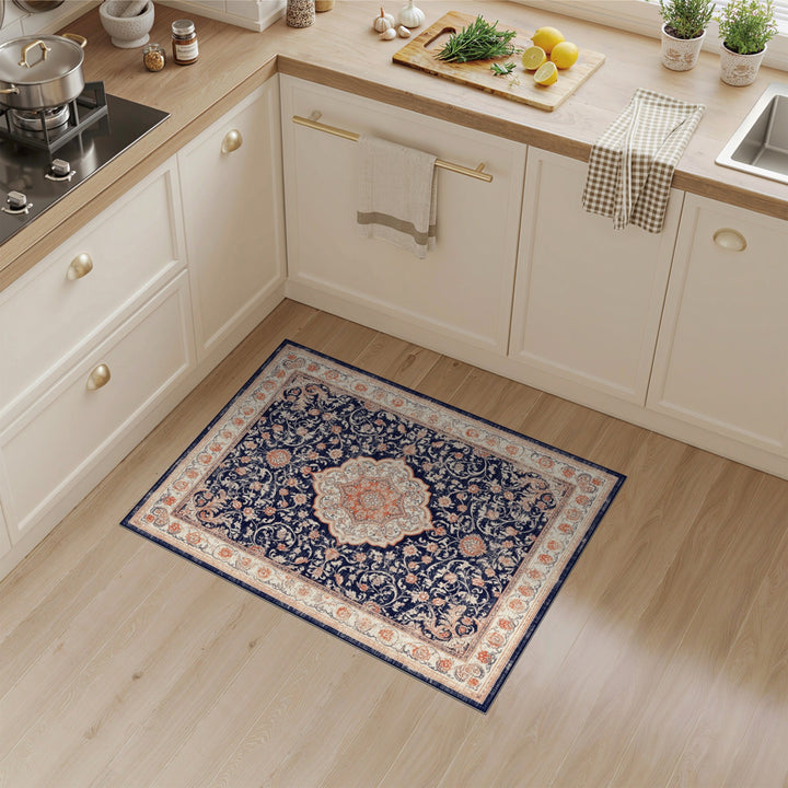 Navy Blue Traditional Persian Area Rug