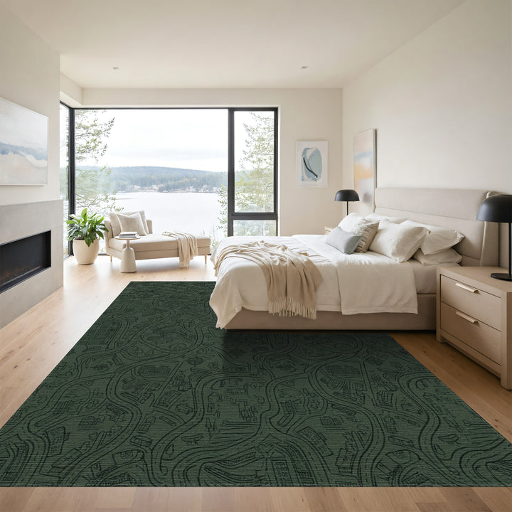 Urban Road Map Doodle Rug