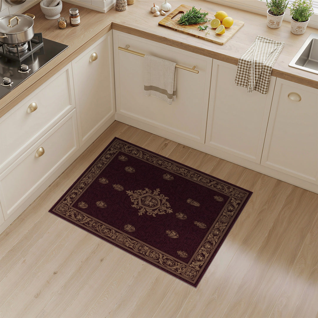Royal Crest Burgundy Area Rug
