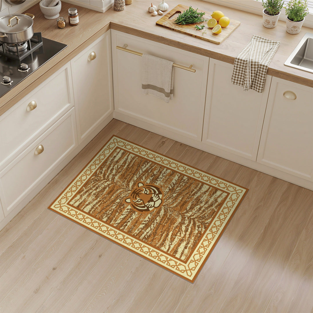 Distressed Tiger Stripe Area Rug