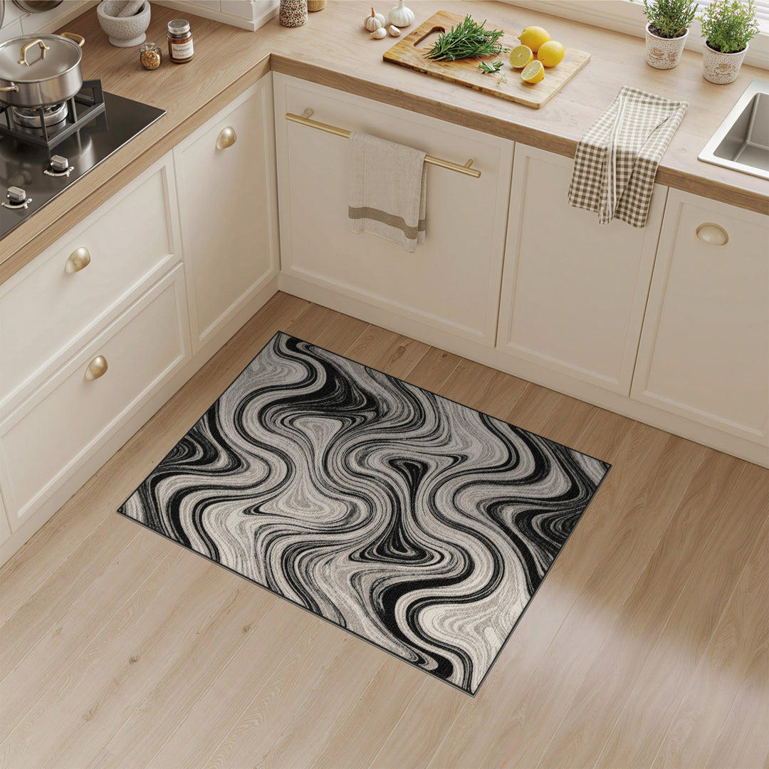 Swirl Abstract Area Black White Abstract Swirl Area Rug